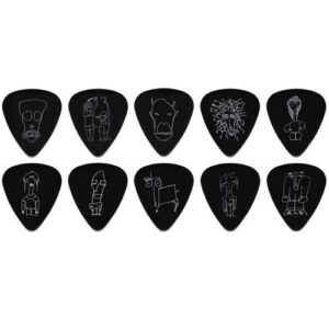 PACK DE 10 MEDIATOR 1CBK4-10JS D&rsquo;ADDARIO MEDIUM JOE SATRIANI NOIR 1CBK4-10JS