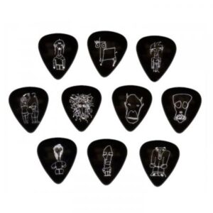 PACK DE 10 MEDIATOR 1CBK6-10JS D&rsquo;ADDARIO HEAVY JOE SATRIANI NOIR 1CBK6-10JS