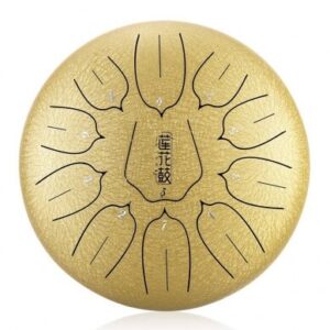 HANDPAN THL11-10GOLDEN LOTUS HLURU 11 NOTES 10&Prime; GOLDEN ACIER AU CARBONE