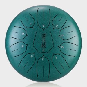 HANDPAN THL11-10MALACHITE LOTUS HLURU 11 NOTES 10&Prime; MALACHITE ACIER AU CARBONE