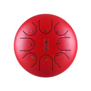 HANDPAN THC8-6RED DRUM HLURU 8 NOTES 6&Prime; ROUGE ACIER AU CARBONE